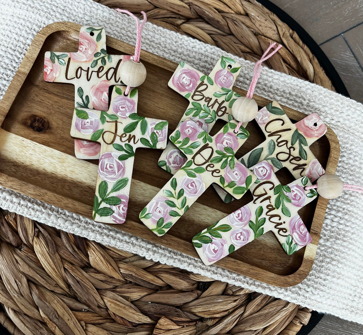 Hand painted personalized cross