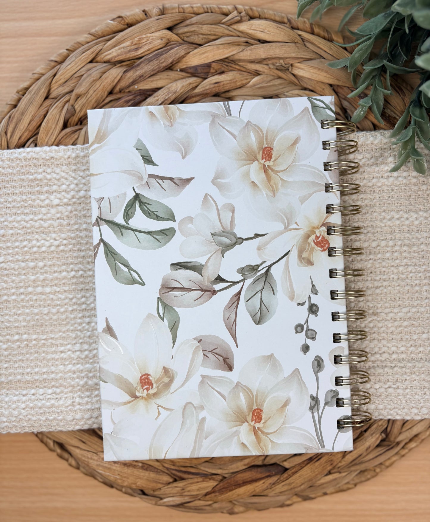 Journal Wire bound White Floral All Things For Good Rom. 8:27