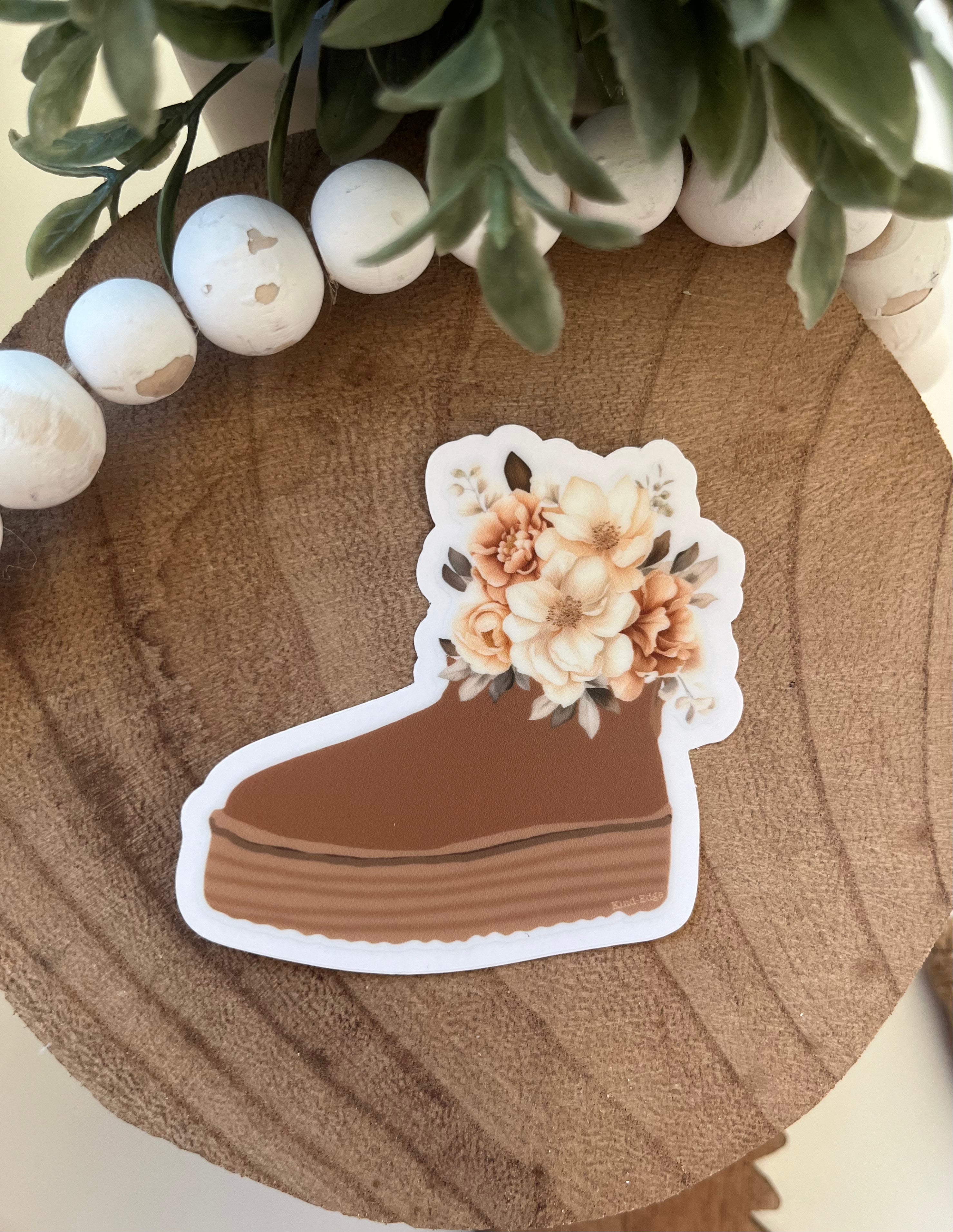 Floral Ugg Clear Sticker – Kind- Edge