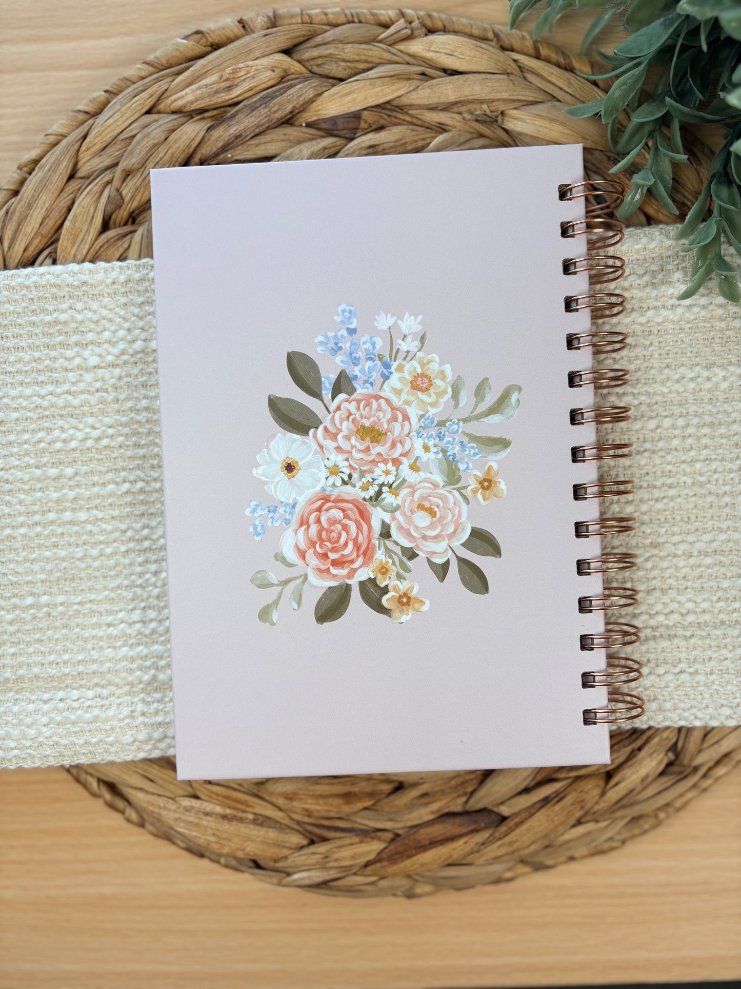 Journal Wire bound Pink Floral Strength & Dignity Prov. 31:25