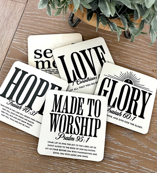 Bible verse coaster