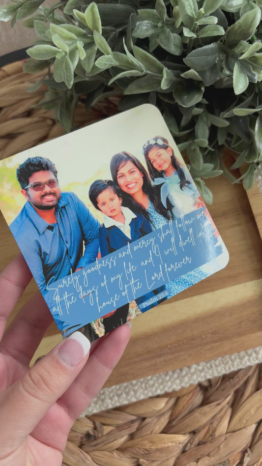 Picture with Bible Verse coaster
